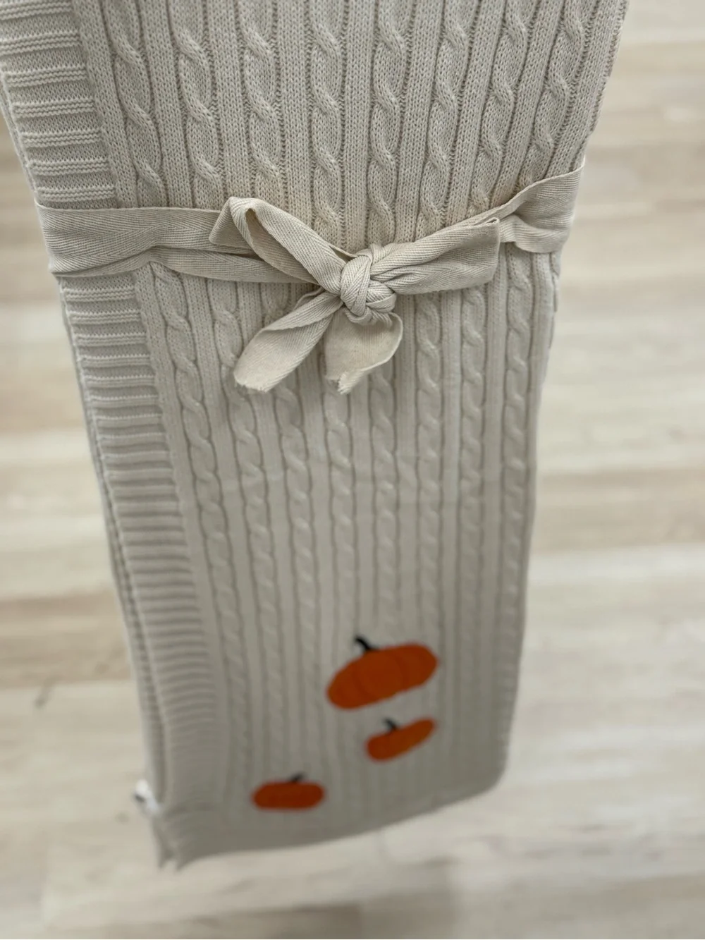 cupcake Pumpkin blanket - Cream with Orange Pumpkins